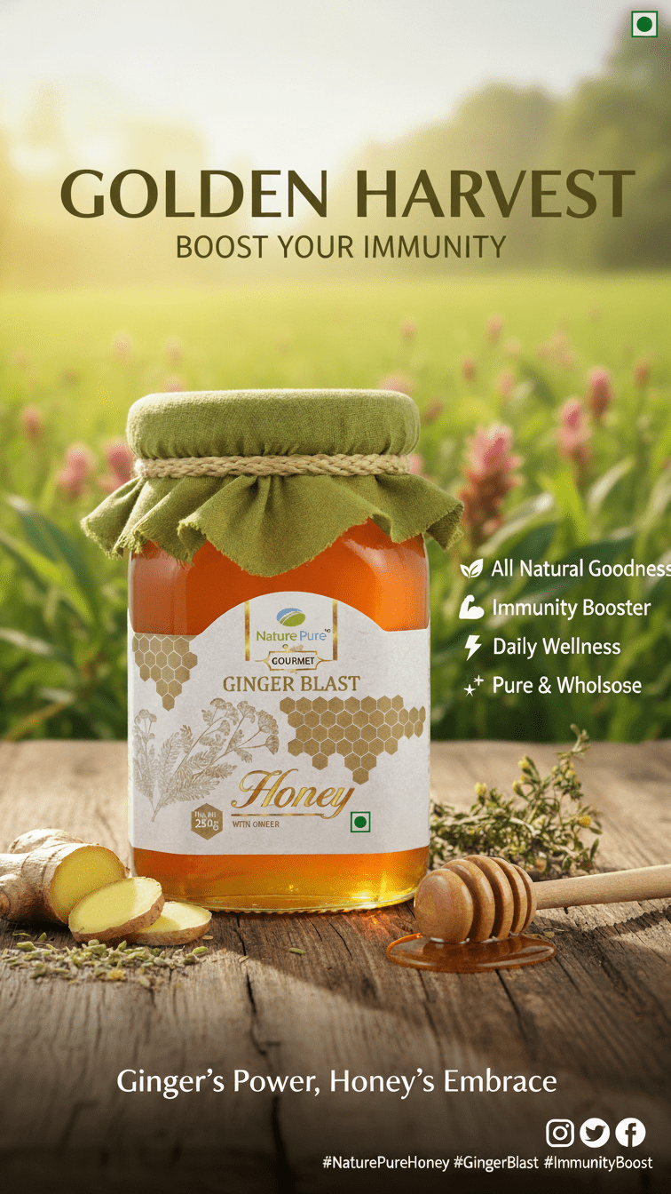 250g Ginger Blast-Honey with Ginger - Image 3